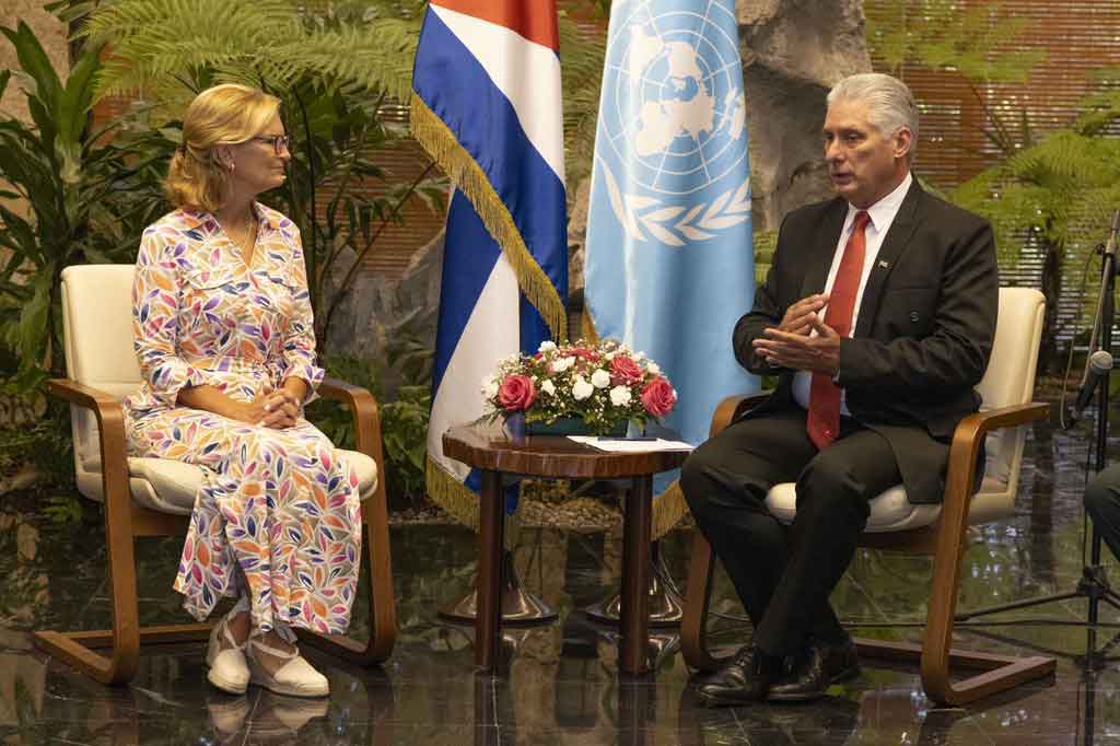 Miguel Díaz-Canel y Doreen Bogdan-Martin