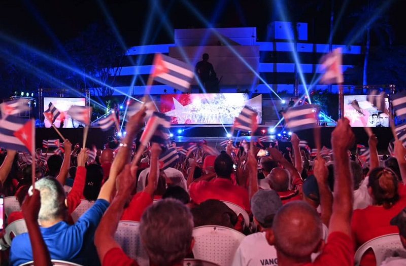 La Plaza de la Revolución Mayor General Serafín Sánchez Valdivia acoge la celebración del Día de la Rebeldía Nacional. (Foto: Presidencia Cuba/ X)