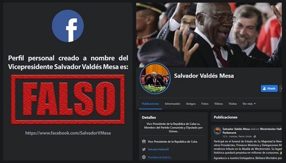  Cuentas falsas en Facebook a nombre de Salvador Valdés Mesa