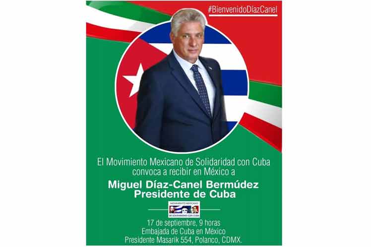 Amplia acogida en México a visita de presidente de Cuba, Díaz-Canel