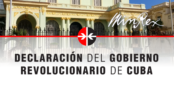 Banner alegórico a la Declaración del MINREX