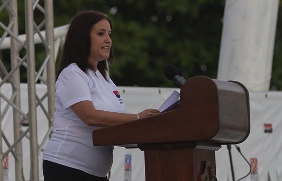 La Primera Secretaria del PCC en el territorio, Marydé Fernández López. 26 de Julio en Cienfuegos. Foto: Ismael Francisco/Cubadebate.