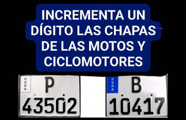 Modifican formato de chapas para motos y ciclomotores