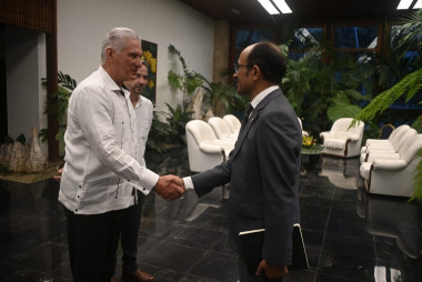 Díaz-Canel calificó de importante la visita en las condiciones actuales del país, que sufre el recrudecimiento del bloqueo y del cerco energético impuestos por Estados Unidos